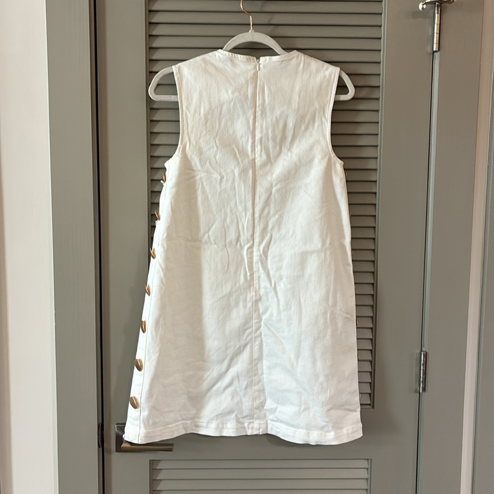 NWT Hyacinth House Tuckernuck White Twill Button Bitsy Dress Sz XS - Picture 9 of 11